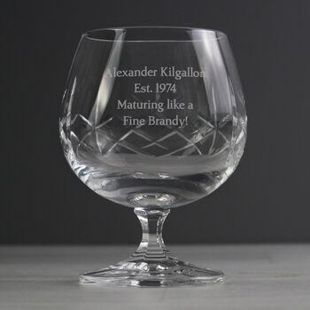Crystal Cut Brandy Cognac Personalised Glass, 7 of 11