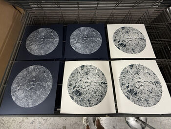 London Map Print: Gold Leaf Circular Screen Print, 6 of 6
