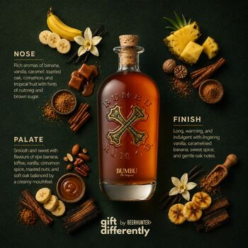 Personalised Bumbu Caribbean Rum And Glass Gift Set In Wooden Presentation Box, 2 of 8