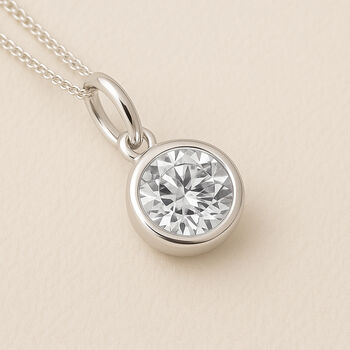 Personalised Sterling Silver April Cubic Zirconia Birthstone Necklace, 4 of 10