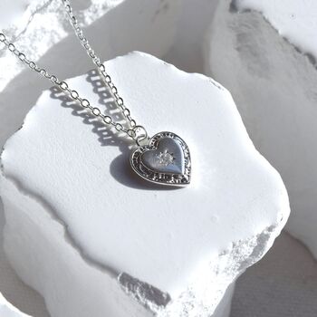 Dainty Heart Locket Pendant Silver, 4 of 8