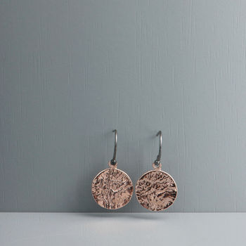 Oxidised Silver And Rose Gold Plated Disc Earrings, 3 of 3