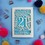 Personalised 21st Birthday Card Papercut Flower Design, thumbnail 7 of 11