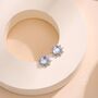 Sterling Silver Moonstone And Cz Sun Stud Earrings, thumbnail 3 of 11