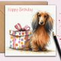Long Haired Dachshund Birthday Card. Birthday Gift, thumbnail 1 of 2