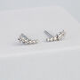 Sterling Silver Tiny Star Ear Climber Stud Earrings, thumbnail 3 of 4