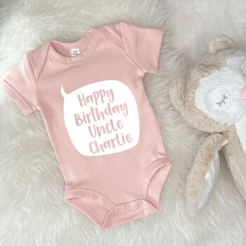 Personalised Happy Birthday Auntie Or Uncle Babygrow, 5 of 10