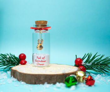 Personalised Christmas Reindeer Tiny Keepsake Bottle Gift, 4 of 4