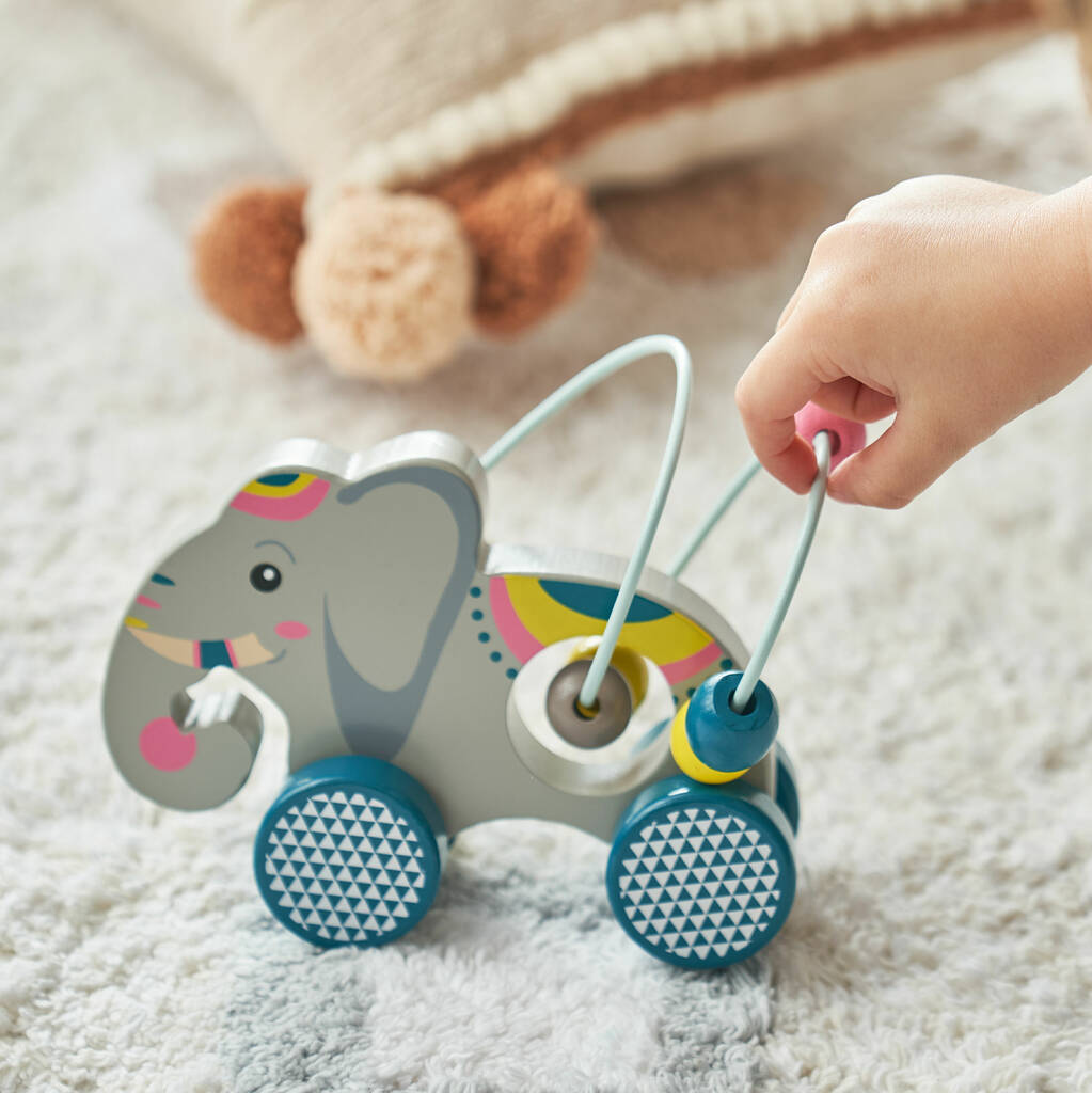 Push Along Wooden Elephant Toy