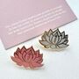 Lotus Flower Pink Or White Unalome Enamel Pin, thumbnail 6 of 12