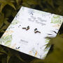 Inky Magpie Birch Hypoallergenic Tiny Stud Earrings, thumbnail 5 of 11