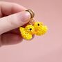 18ct Gold Plated Bead Rubber Duck Huggie Earrings, thumbnail 1 of 4