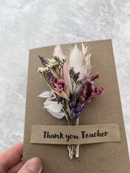 Teacher Dried Flower Thank You Card, 2 of 3