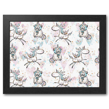 Pugs And Unicorns Personalised Lap Tray With Cushion, 4 of 7
