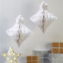Two Large White Honeycomb Christmas Bauble Decorations, thumbnail 1 of 2