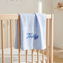 Personalised Blue Cellular Baby Blanket Embroidered, thumbnail 1 of 11