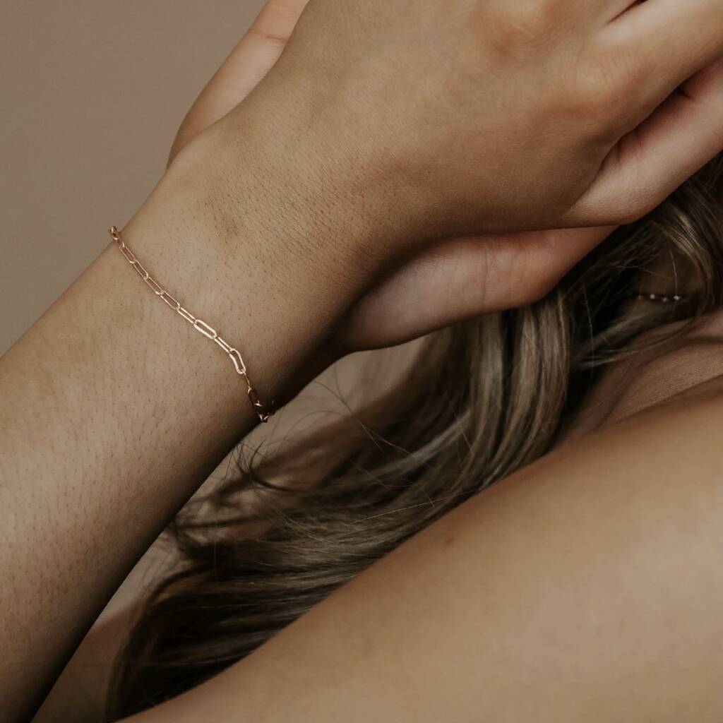Dainty Drawn Paperclip Chain Bracelet, 1 of 7
