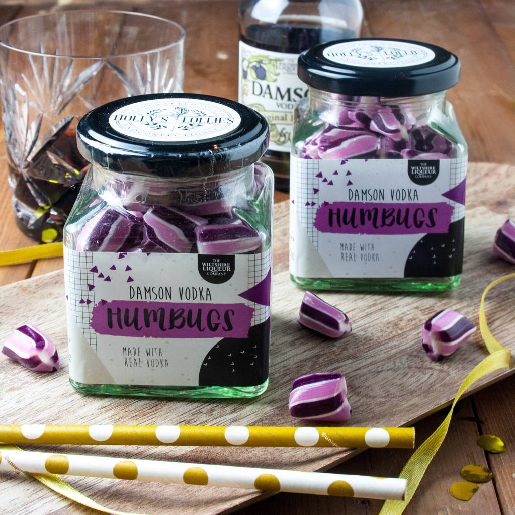 alcoholic damson vodka sweets by holly's lollies
