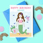 Mermaid Personalised Birthday Card, thumbnail 1 of 4