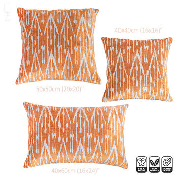 Cinnamon And White Silk Velvet Pillow Covers 40x40cm, 5 of 6