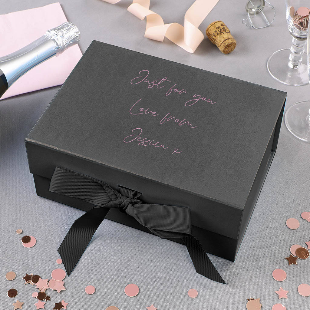 A5 Personalised Luxury Black Gift Box By Dibor | notonthehighstreet.com