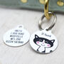 Cat ID Tag Personalised White Bold, thumbnail 10 of 12