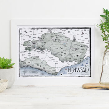 Map Of The High Weald In Kent Signed Print, 2 of 3