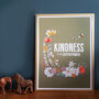 Kindness Is My Superpower Floral Affirmation Print, thumbnail 3 of 5
