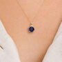 Personalised Solid 9ct Yellow Gold September Sapphire Birthstone Necklace, thumbnail 1 of 12