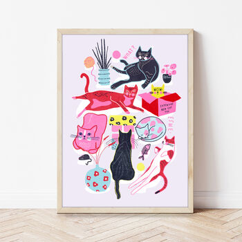 Funny Cat Illustration Print, 2 of 4