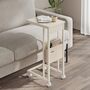 C Shaped Side Table With Fabric Storage And Castors, thumbnail 2 of 10