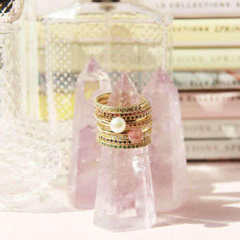 Rose Quartz, Crystal Quartz And Ameythst Ring Holders, 5 of 12