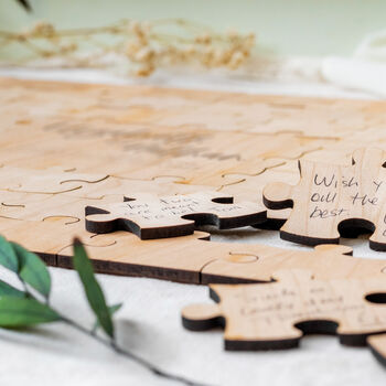 Wooden Puzzle Wedding Guest Book Alternative, 5 of 8