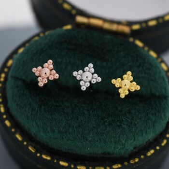 Extra Tiny Dotted Cluster Stud Earrings, 5 of 12