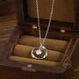 Sterling Silver Genuine Moissanite And Mobius Circle Pendant Necklace, thumbnail 4 of 10