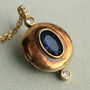 Navy Sapphire Deco Jewel Locket Necklace, thumbnail 1 of 8