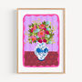 Flowers In Vase Art Print Purple, thumbnail 1 of 4