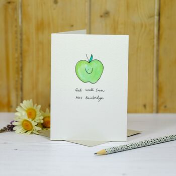 Personalised 'Smiley Apple' Handmade Card, 2 of 2