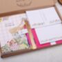 Personalised Pink Floral Gingham Stationery Gift Box, thumbnail 3 of 7