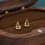 Sterling Silver Genuine Citrine Crystal Droplet Stud Earrings, thumbnail 3 of 12