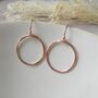 Hammered Rose Filled Gold Circle Earrings, thumbnail 1 of 4