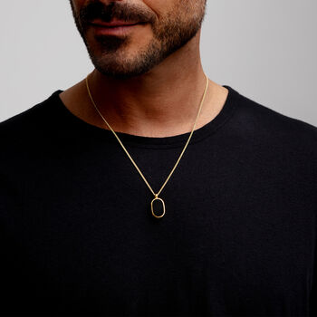 Men's Small Onyx Dog Tag Locket Gold, 12 of 12