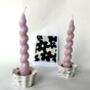 White Monochrome Marble Flower Candle Holder, thumbnail 1 of 5