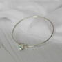 Sterling Silver Diamond And Turquoise Charm Bangle, thumbnail 3 of 4