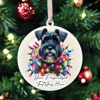 Personalised Schnauzer In Christmas Lights, 8 of 12