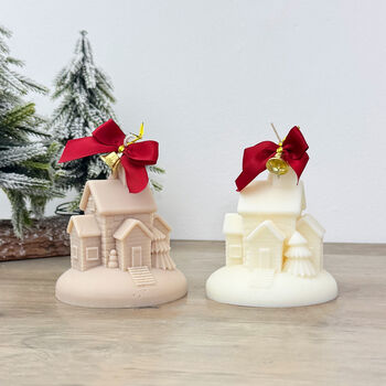 Snowy Christmas Village House Nativity Christmas Candle, 3 of 11