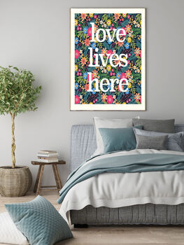 'Love Lives Here' Liberty Art Print, 3 of 4