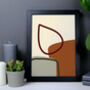 Modern Abstract Shapes Wall Art In Brown And Green, thumbnail 2 of 5