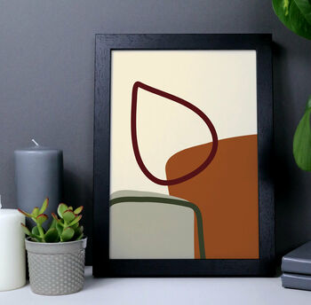 Modern Abstract Shapes Wall Art In Brown And Green, 2 of 5