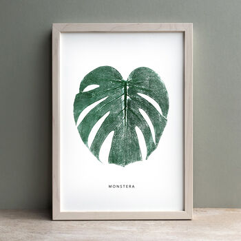 Monstera Leaf Monoprint Fine Art Print, 5 of 5